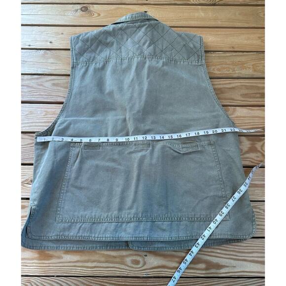 Trail Designs Men’s Fishing Vest Size Large Beige Buttoned Front Pocket - Picture 6 of 6